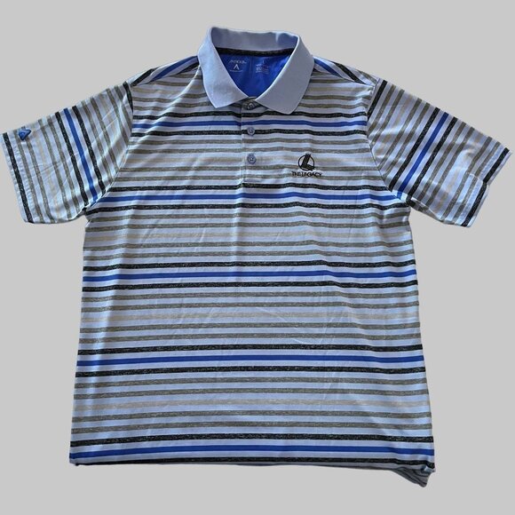 Antigua Shirt‎ Mens L Large Striped Desert Dry Golf Pullover Polo 1/4 Button Up - Picture 8 of 9